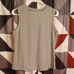 🧡Women's Sleeveless Eyelet Top - Gray